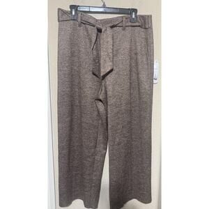 New York & Company Herringbone Wide Leg Trousers Dress Pants Women’s 1X Brown